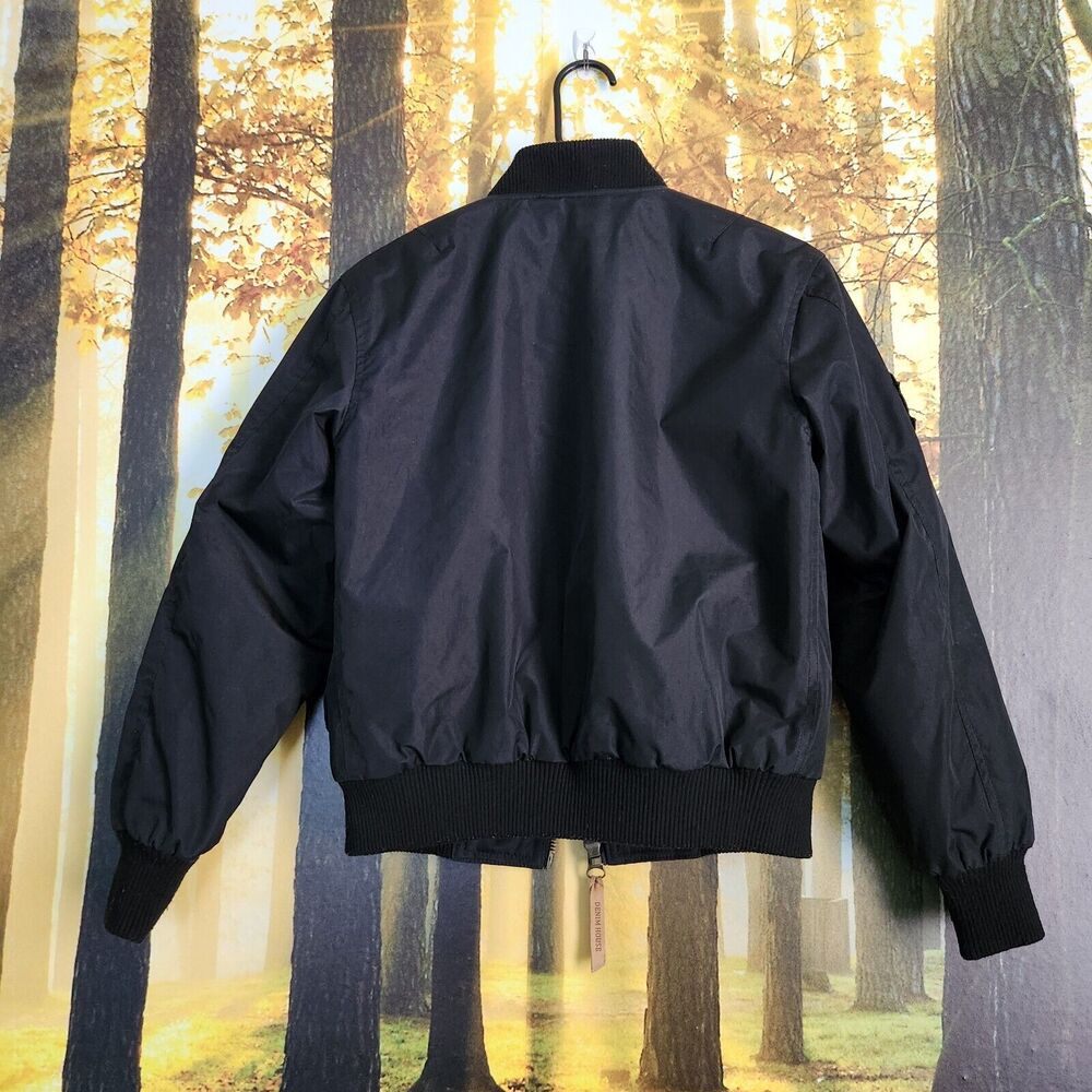 Denim House Boys Replica Bomber Jacket Kid's Medium Pilot Patched Flight Black - Picture 7 of 13